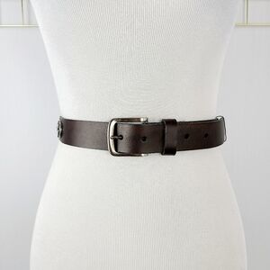 Zep-Pro Genuine Full Grain Leather Dog Paw Prints Black Belt